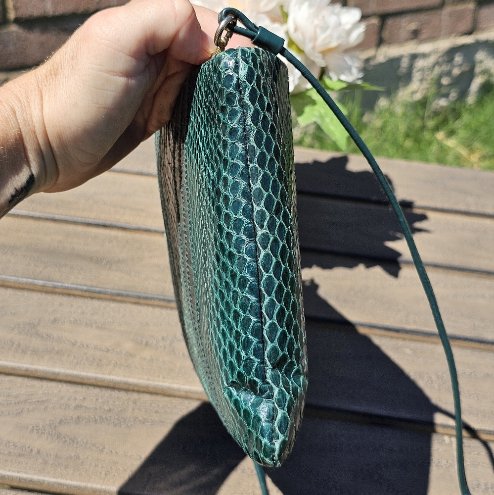 Vtg. Clemente Green Python Purse - image 7